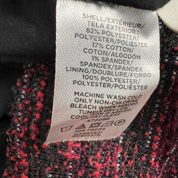 Ann Taylor Tweed Knit Square Neck Red Multi Color Sheath Short Sleeve Dress Sz 4 - Picture 6 of 7